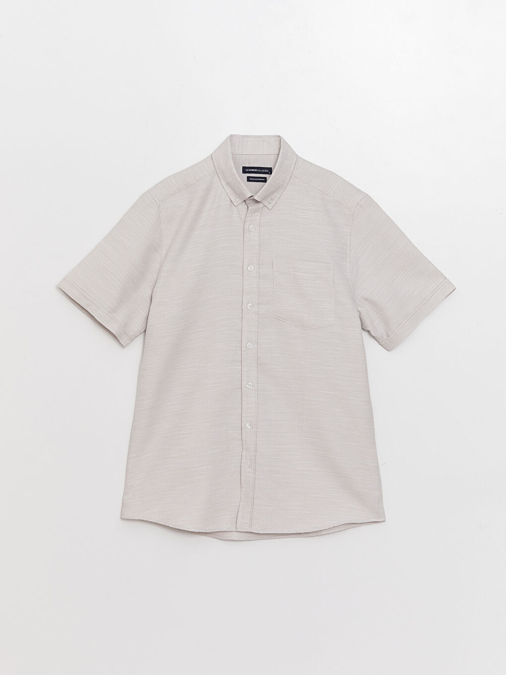 LCWAIKIKI Classic Regular Fit Short Sleeve Dobby Men's Shirt -S3CF83Z8-SXL