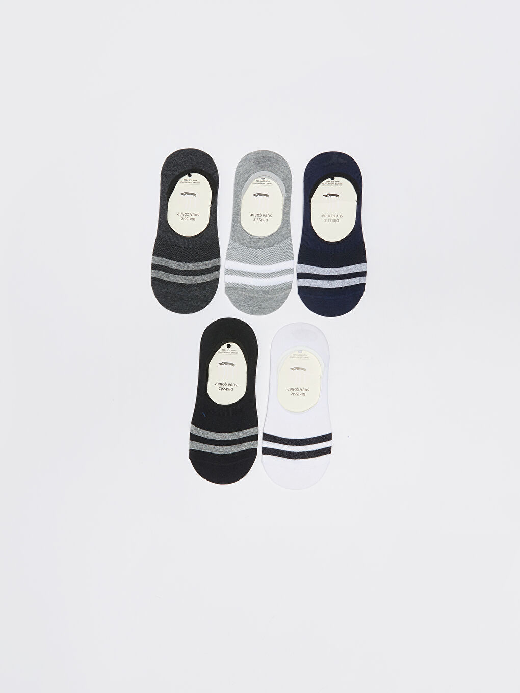 Chaussettes Invisibles Rayées pour Hommes Lot de 5 pièces-1