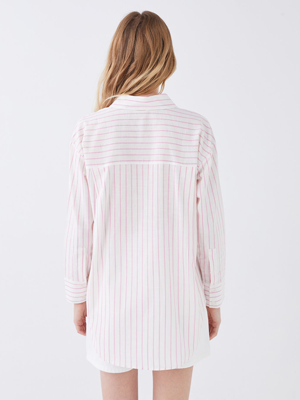 LC Waikiki Striped Oversize Women's Shirt Tunic -S3CF93Z8-LHK