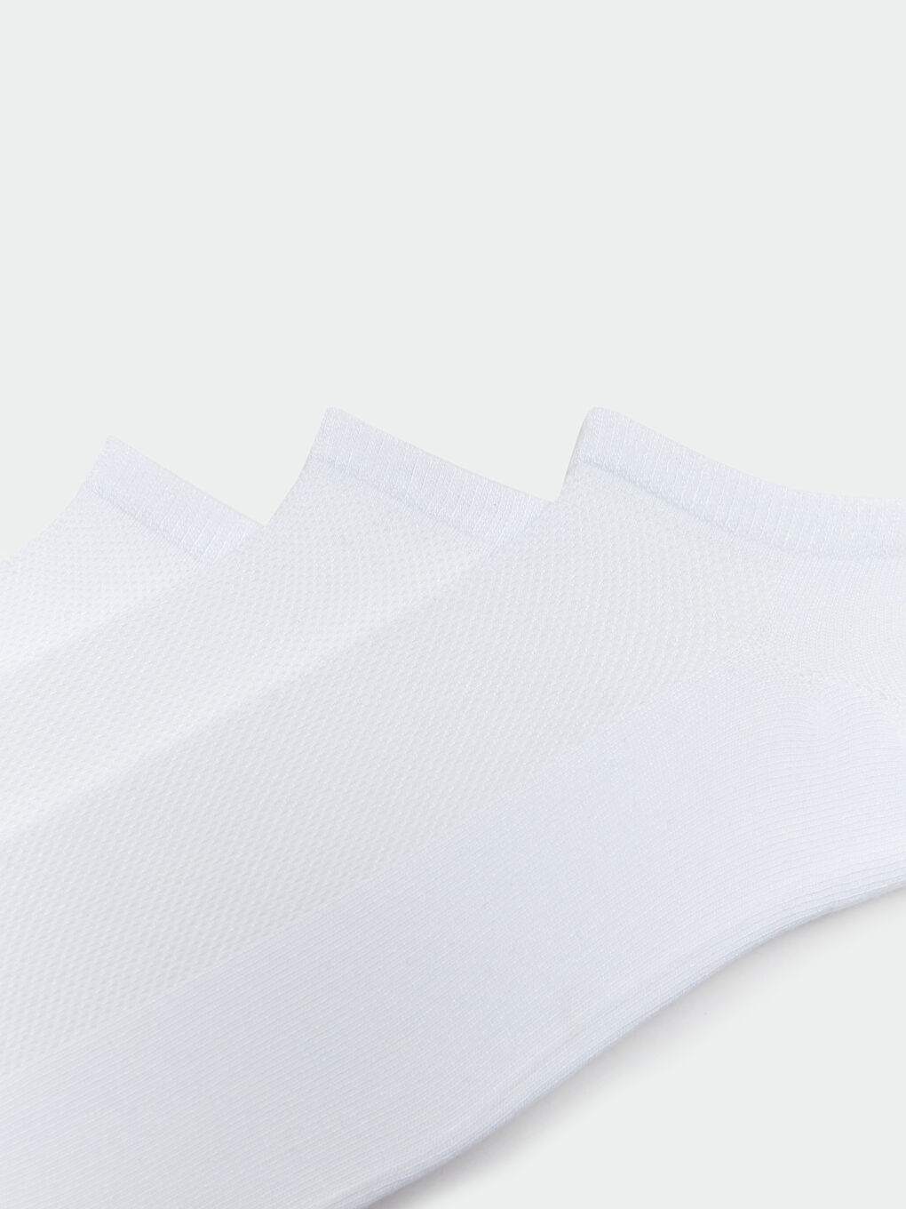 Beyaz Erkek Bambu Sneaker Çorap 3'lü-2