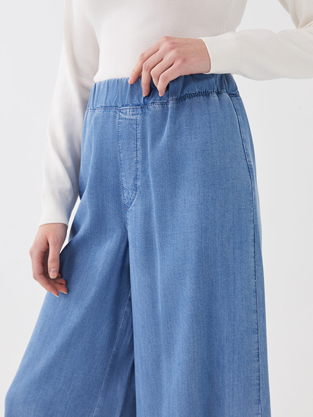 İndigo Rahat Kalıp Kadın Jean Pantolon-2