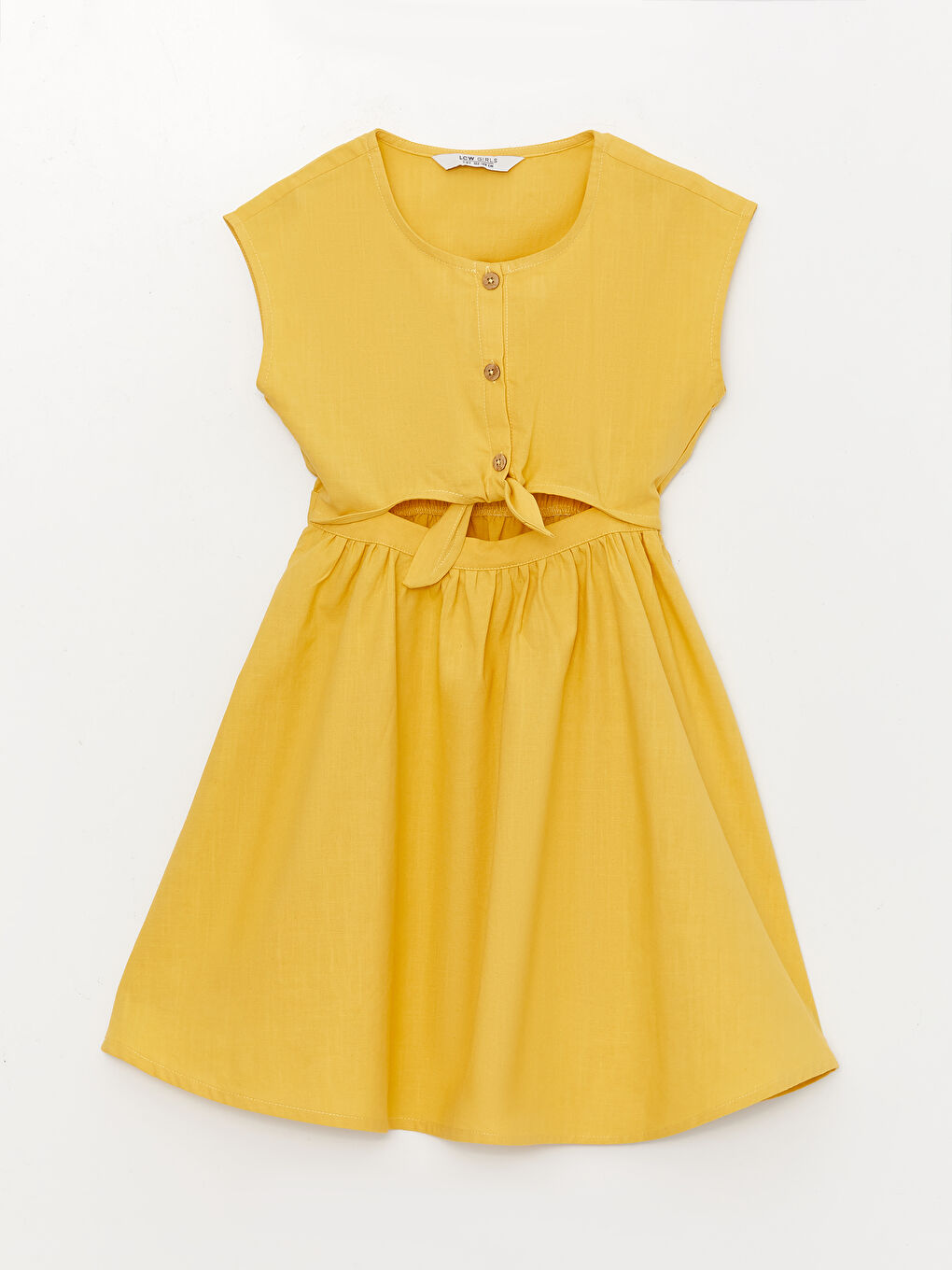 Crew Neck Short Sleeve Girl's Dress -S3CG54Z4-G4N