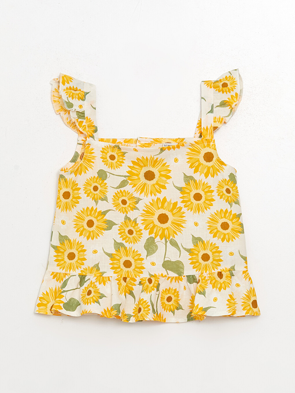 Square Neck Patterned Girl's Blouse and Skirt-3