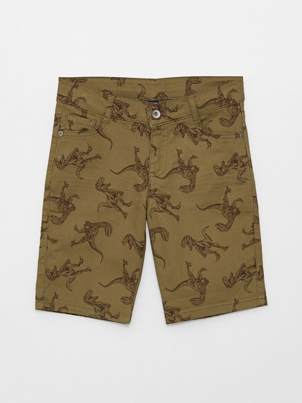 Haki Desenli Gabardin Erkek Çocuk Şort-2