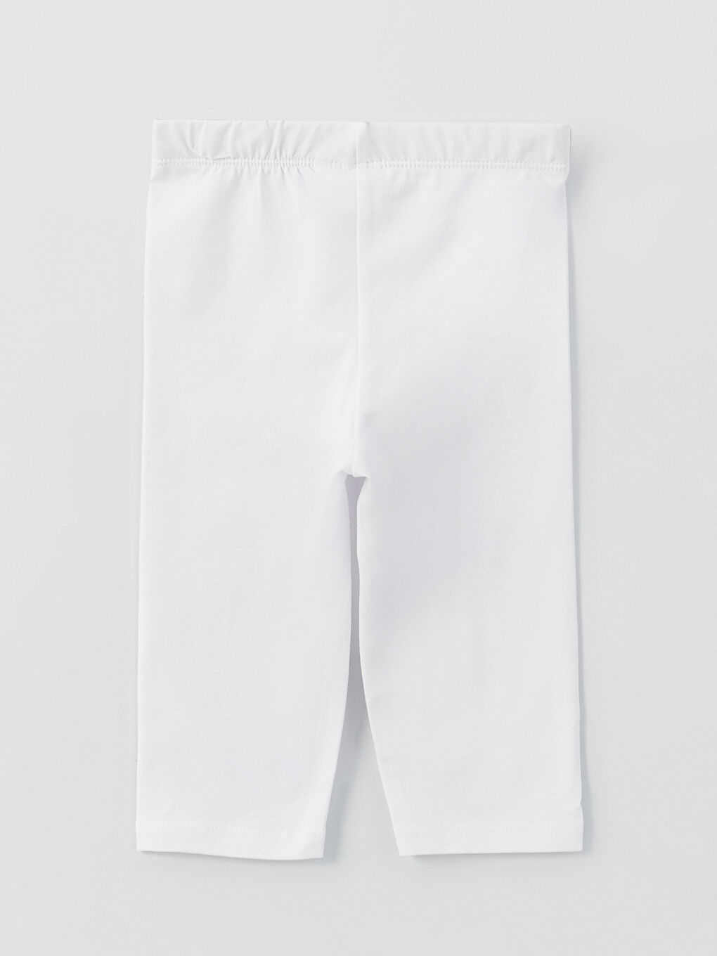 Beyaz Beli Lastikli Kız Bebek Tayt-1