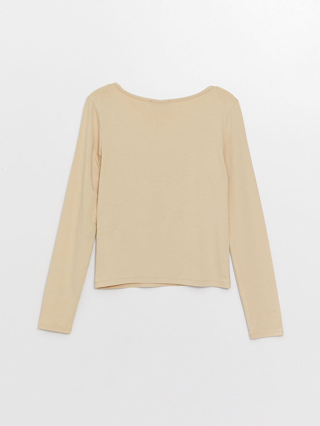 LCW Vision U Neck Straight Long Sleeve Women T-Shirt -S3CG71Z8-KPL