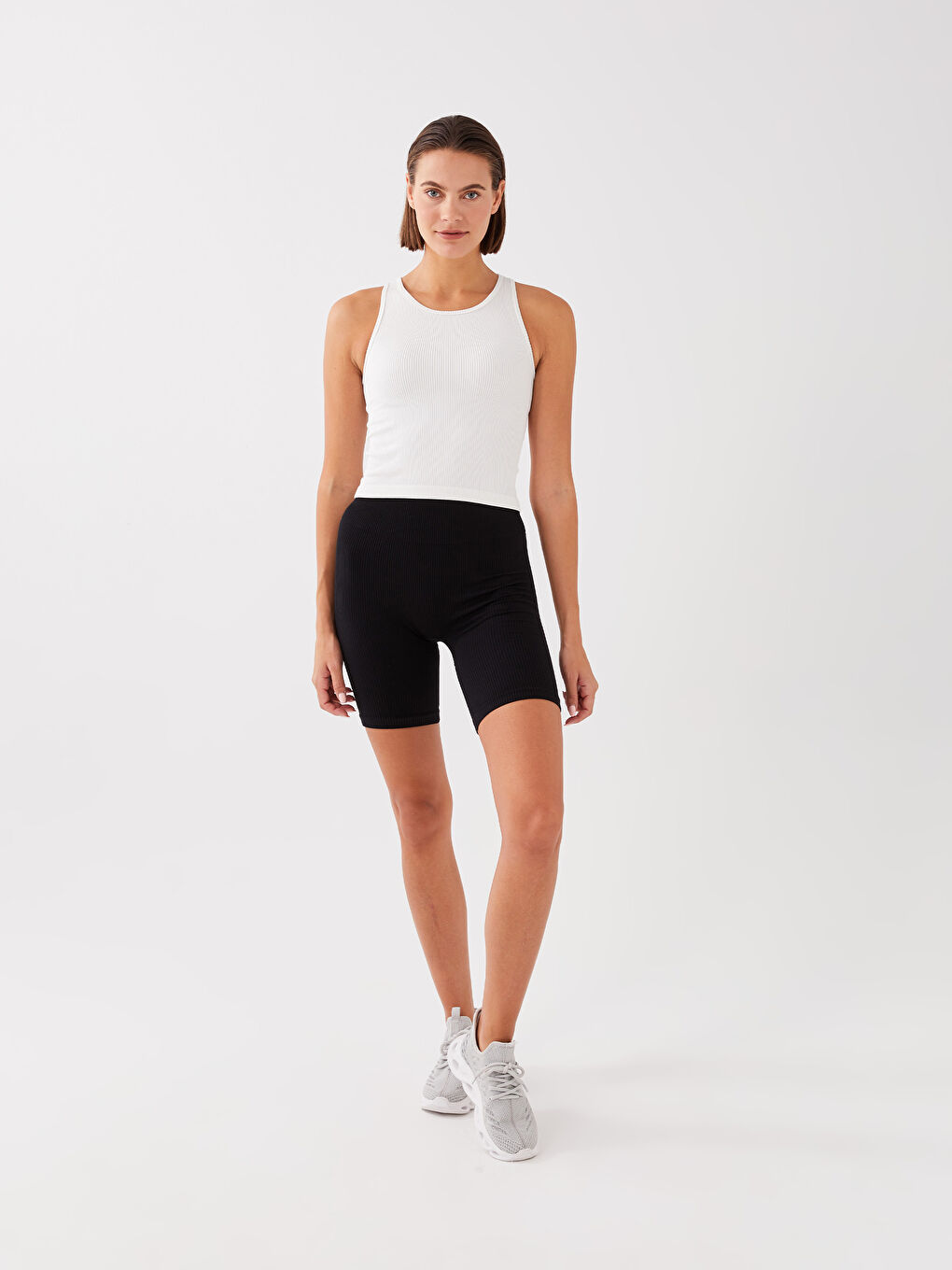 Women's Crew Neck Plain Seamless Sports Singlet-2