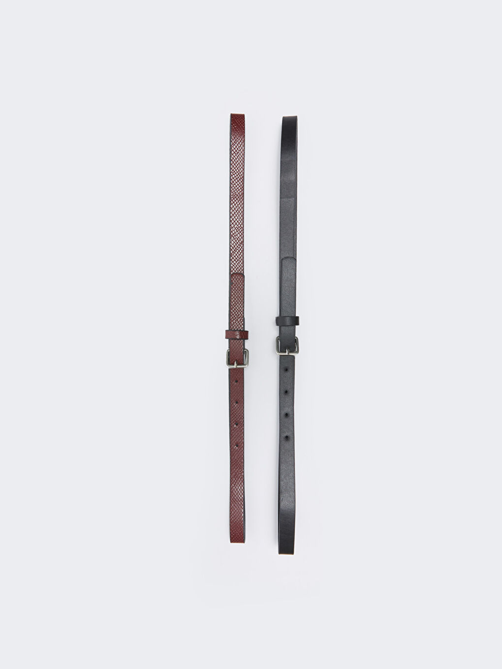 LCW ACCESSORIES Leather Look Womens Slim Belt 2-Pack -S3CG79Z8-HUC