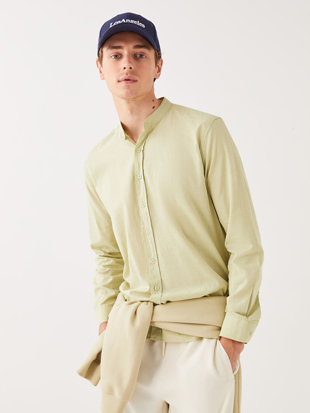 Regular Fit Long Sleeve Poplin Men's Shirt