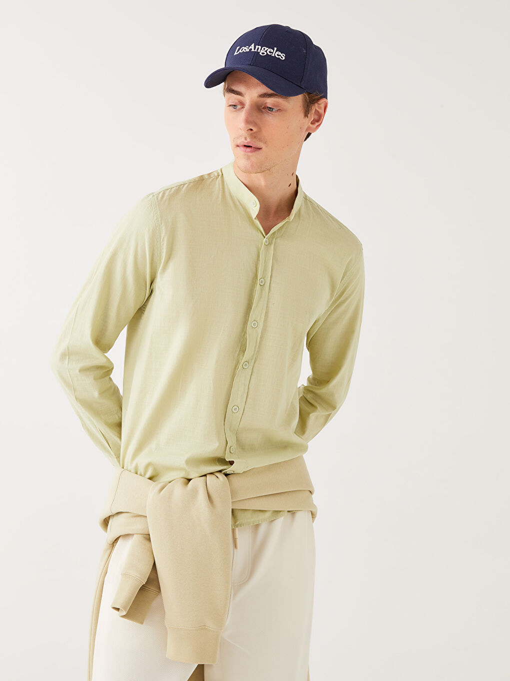 Regular Fit Long Sleeve Poplin Men's Shirt-1