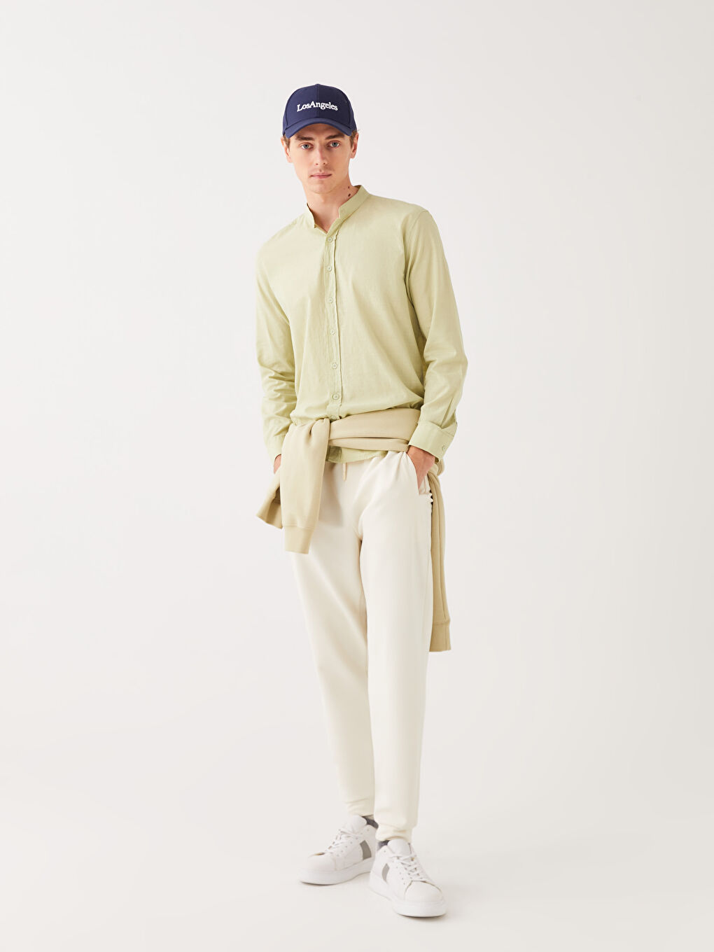 Regular Fit Long Sleeve Poplin Men's Shirt-2