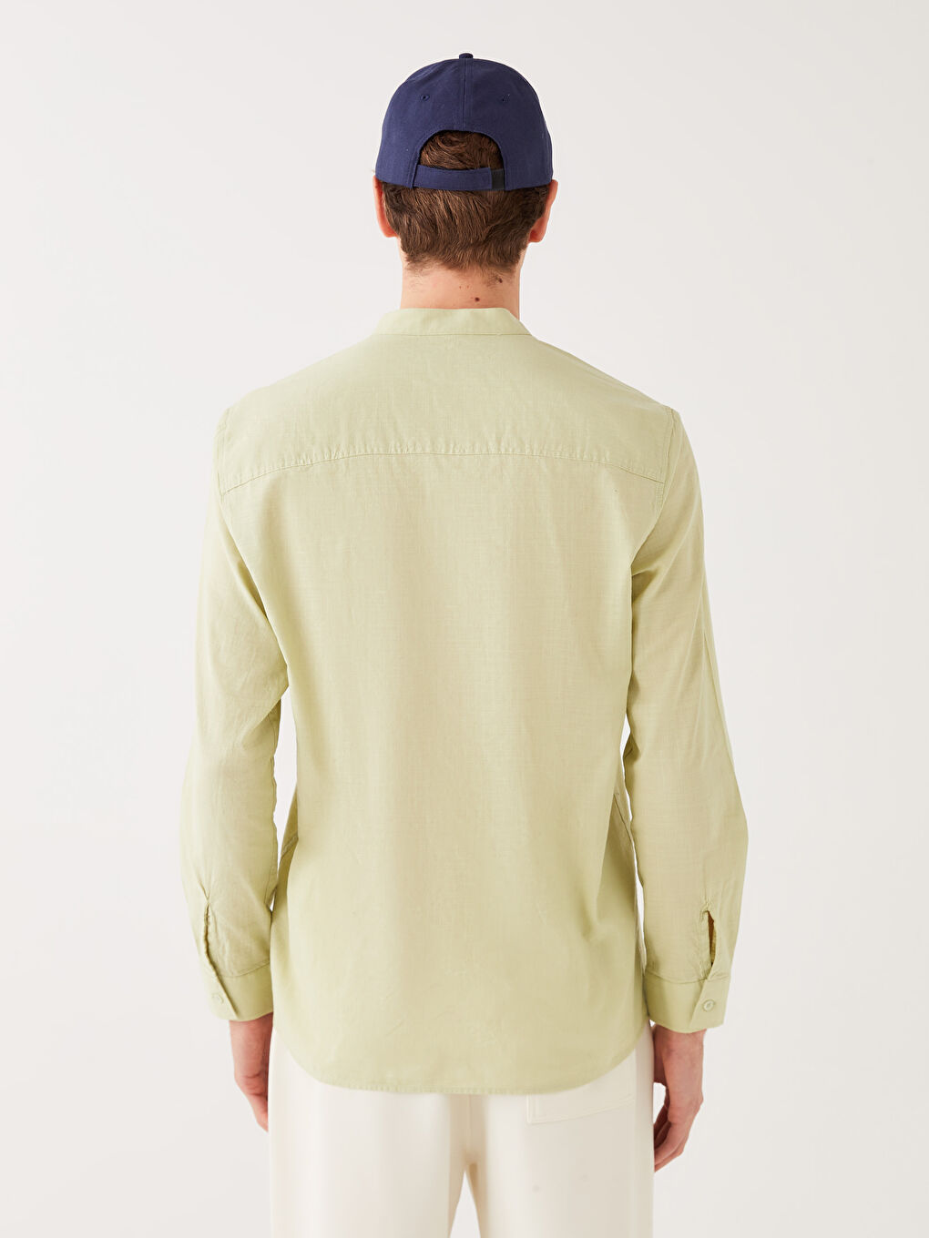 Regular Fit Long Sleeve Poplin Men's Shirt-4