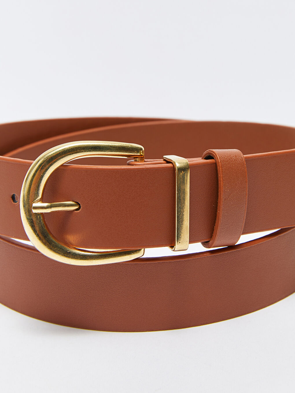 Kahverengi Deri Görünümlü Kadın Kemer-3