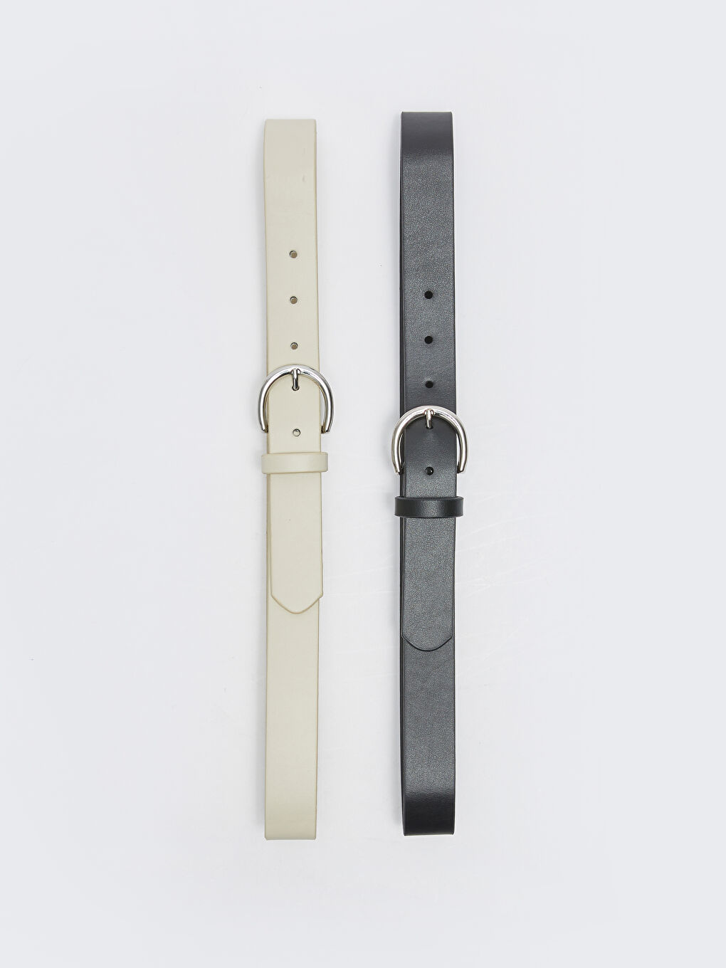 Bej Deri Görünümlü Kadın Kemer 2'li-2