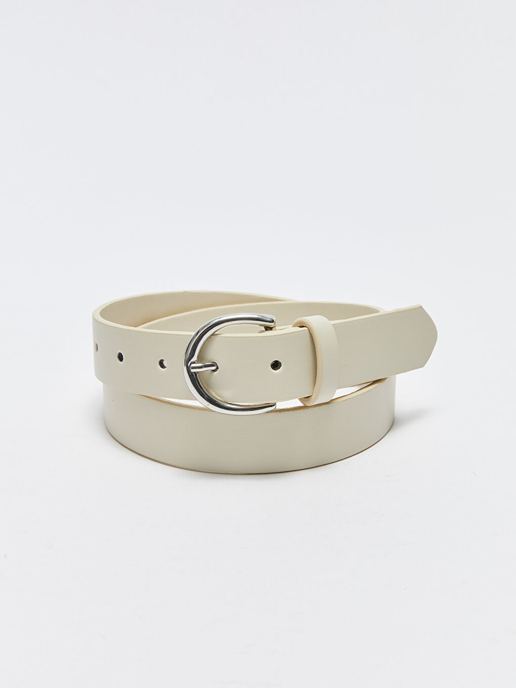 Bej Deri Görünümlü Kadın Kemer 2'li-4