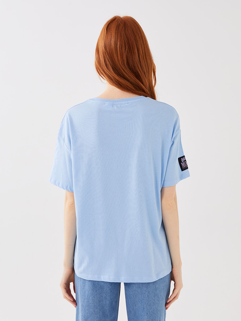 LCW Casual Crew Neck Lilo & Stitch Printed Short Sleeve Women's T-Shirt Mother Daughter Combination -S3CH03Z8-FFS