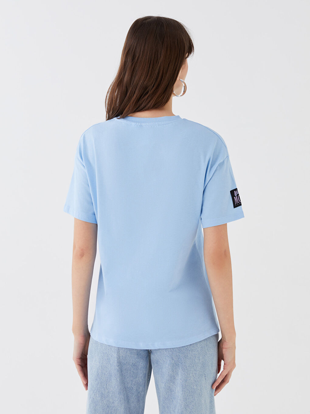 LCW Casual Crew Neck Lilo & Stitch Printed Short Sleeve Women's T-Shirt Mother Daughter Combination -S3CH03Z8-FFS