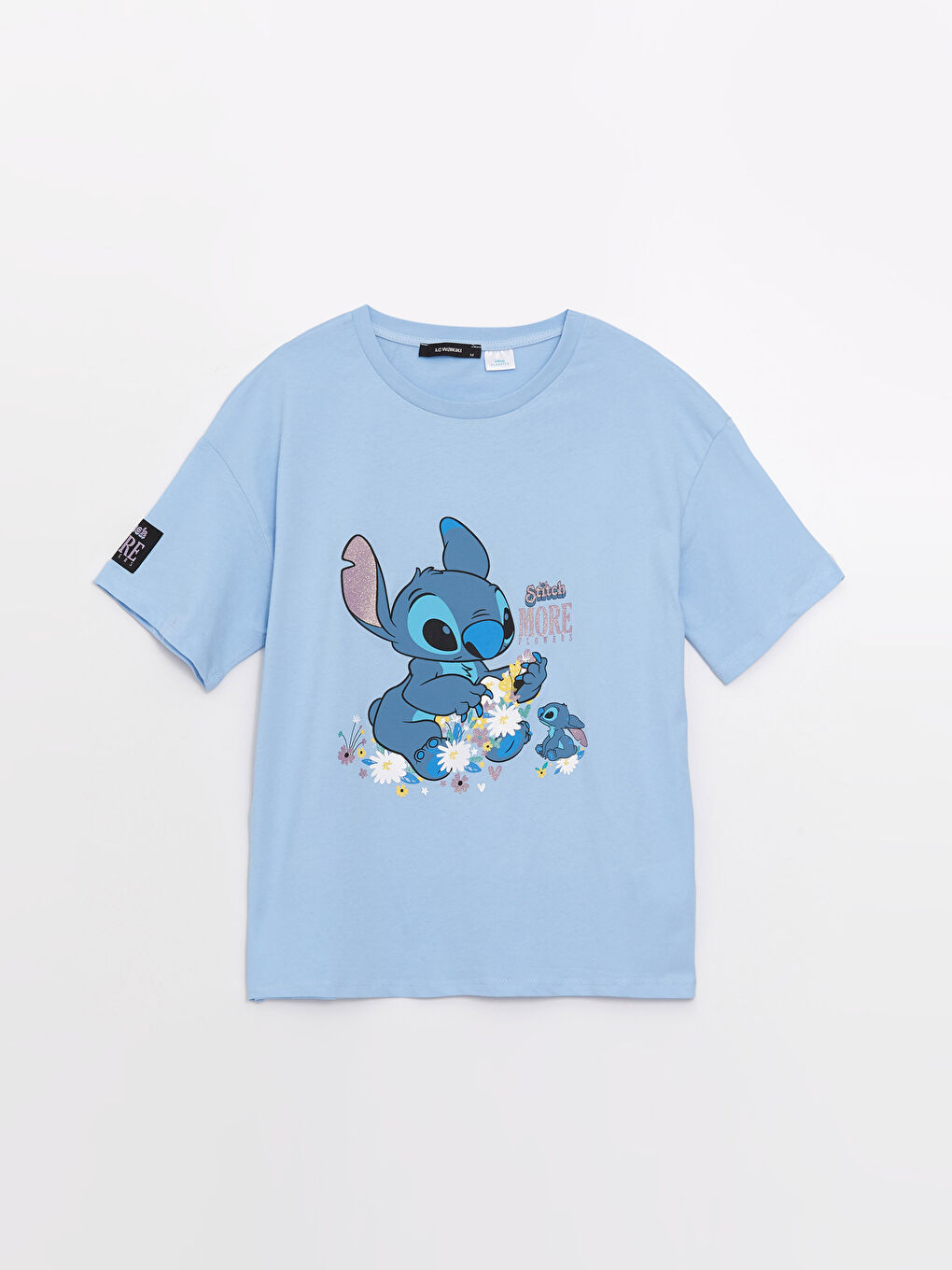 LCW Casual Crew Neck Lilo & Stitch Printed Short Sleeve Women's T-Shirt Mother Daughter Combination -S3CH03Z8-FFS