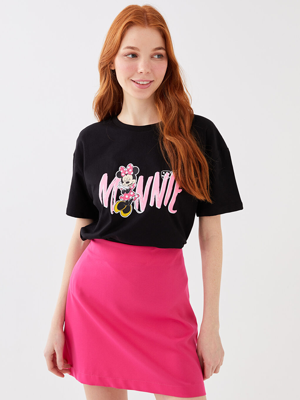 Tricou cu Mânecă Scurtă Imprimat Minnie Mouse pentru Femei Combinație Mamă-Fiică-2