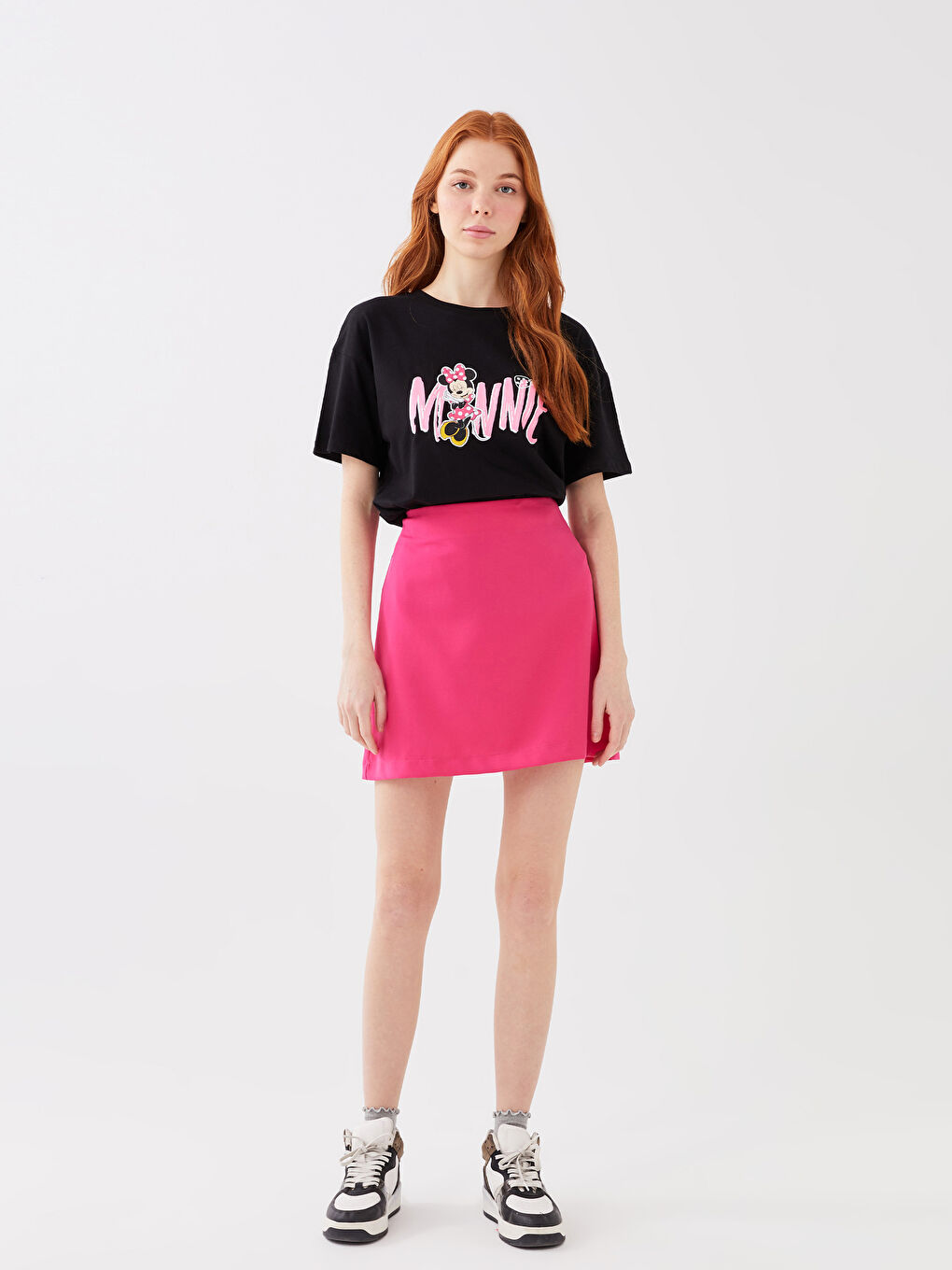 Tricou cu Mânecă Scurtă Imprimat Minnie Mouse pentru Femei Combinație Mamă-Fiică-6