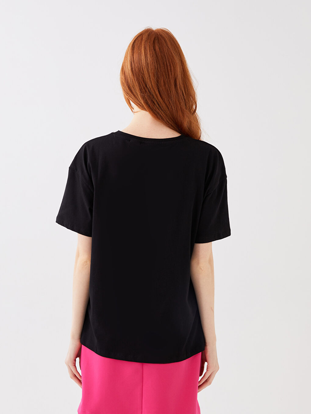 Tricou cu Mânecă Scurtă Imprimat Minnie Mouse pentru Femei Combinație Mamă-Fiică-10