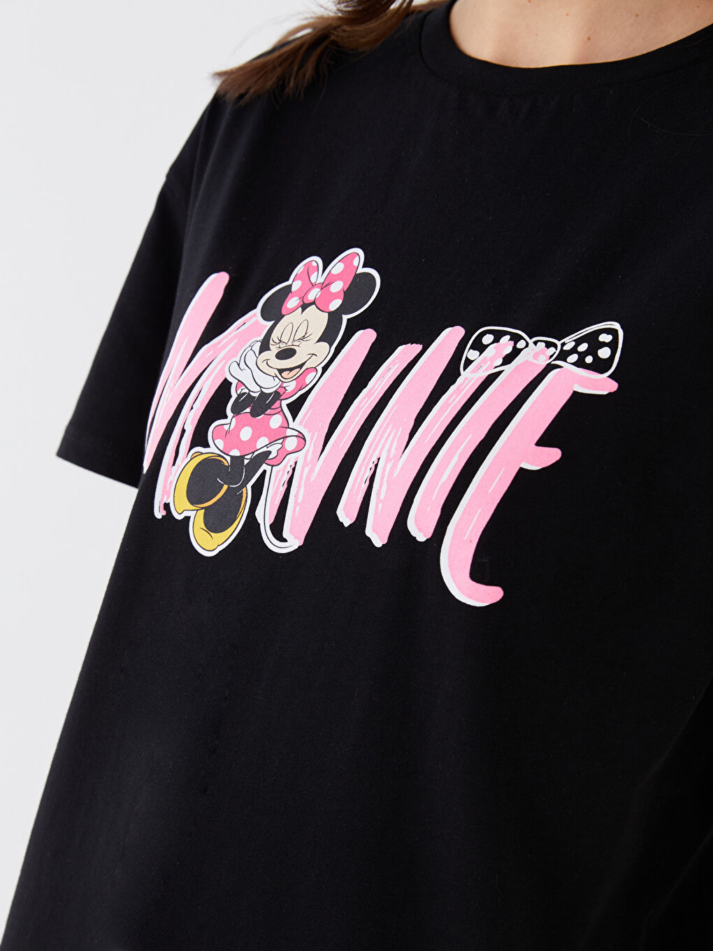 Tricou cu Mânecă Scurtă Imprimat Minnie Mouse pentru Femei Combinație Mamă-Fiică-7