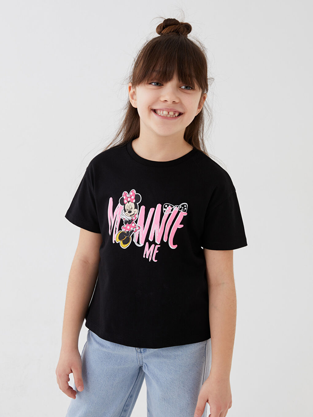 T-shirt pour Filles à Manches Courtes Imprimé Minnie Mouse à Col Rond-2