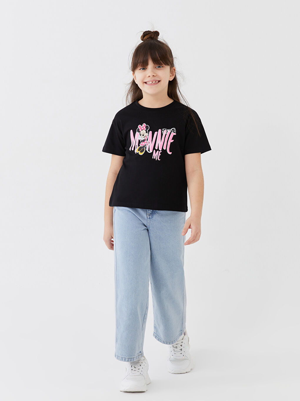 T-shirt pour Filles à Manches Courtes Imprimé Minnie Mouse à Col Rond-3