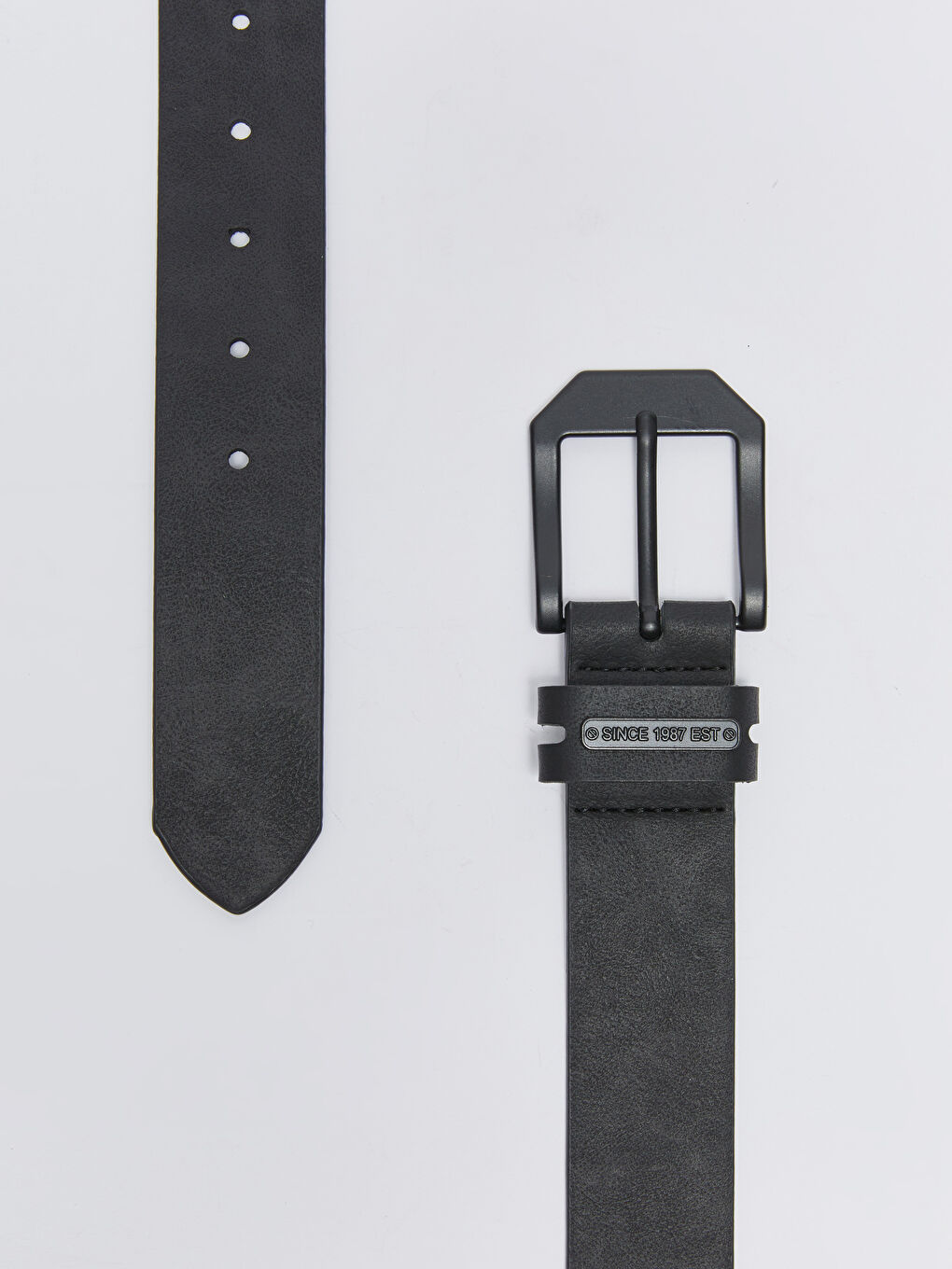 Siyah Deri Görünümlü Erkek Kemer-2