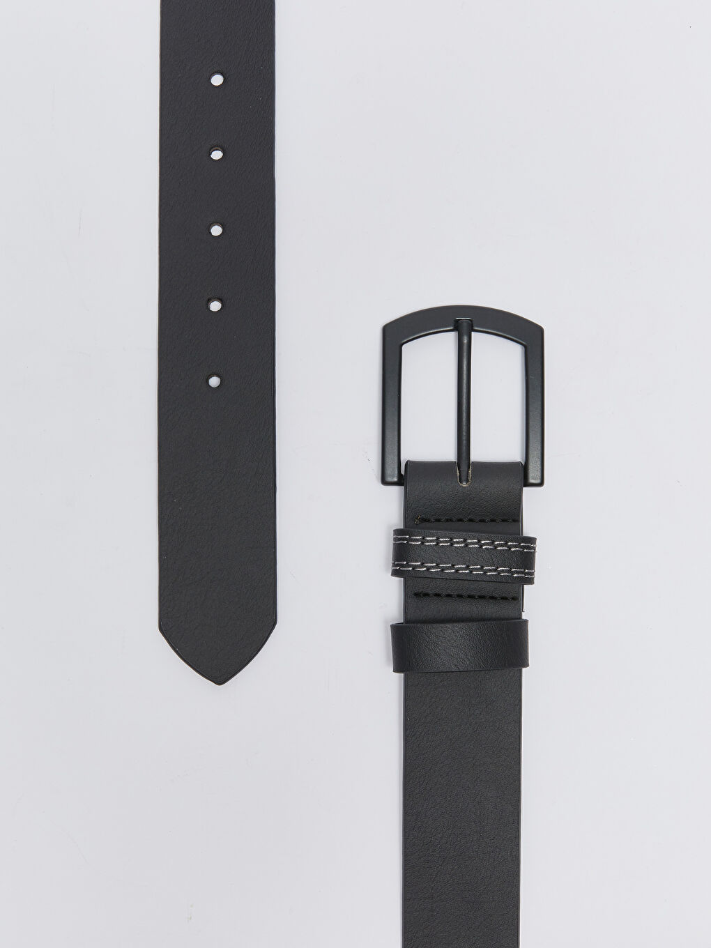 Siyah Deri Görünümlü Erkek Kemer-2