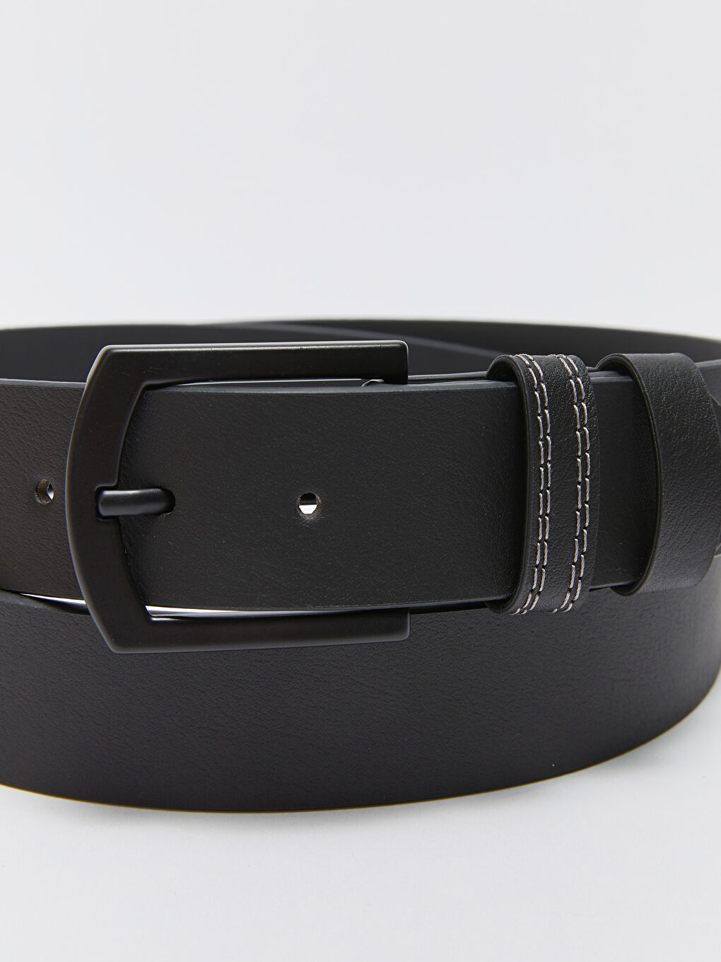 Siyah Deri Görünümlü Erkek Kemer-3