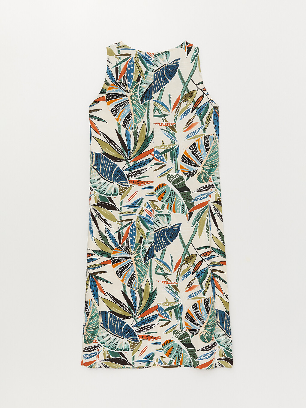 Women's Crew Neck Patterned Dress-5