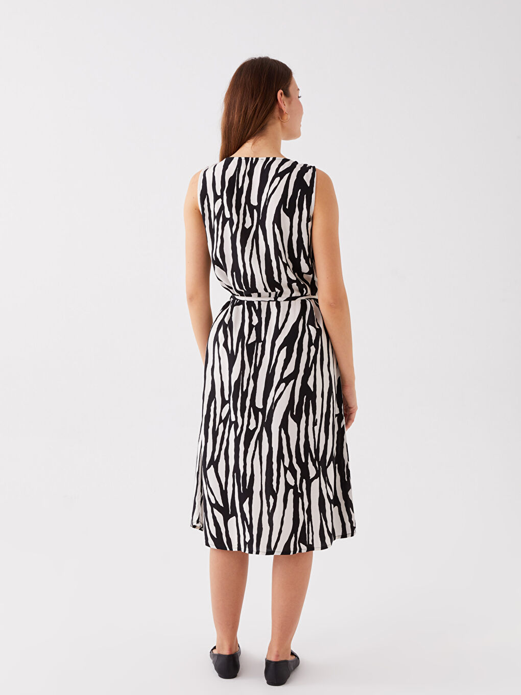Women's Crew Neck Patterned Dress -S3CI07Z8-LQJ
