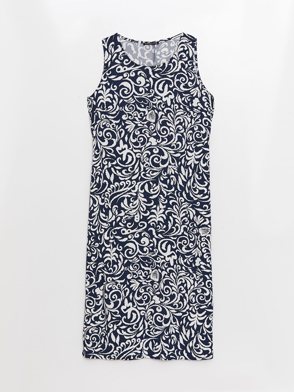 Mavi Kadın Bisiklet Yaka Desenli Elbise-4