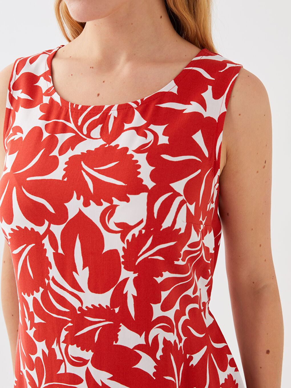 LCWAIKIKI Classic Women's Crew Neck Patterned Dress -S3CI07Z8-LTQ