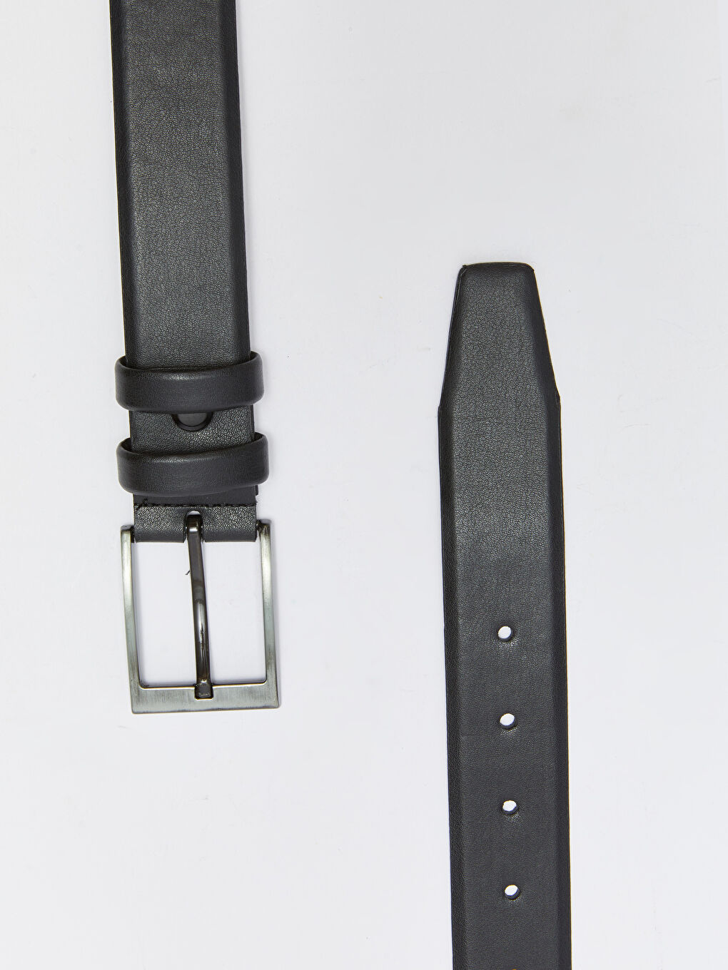 Siyah Deri Görünümlü Erkek Chino Kemeri-2