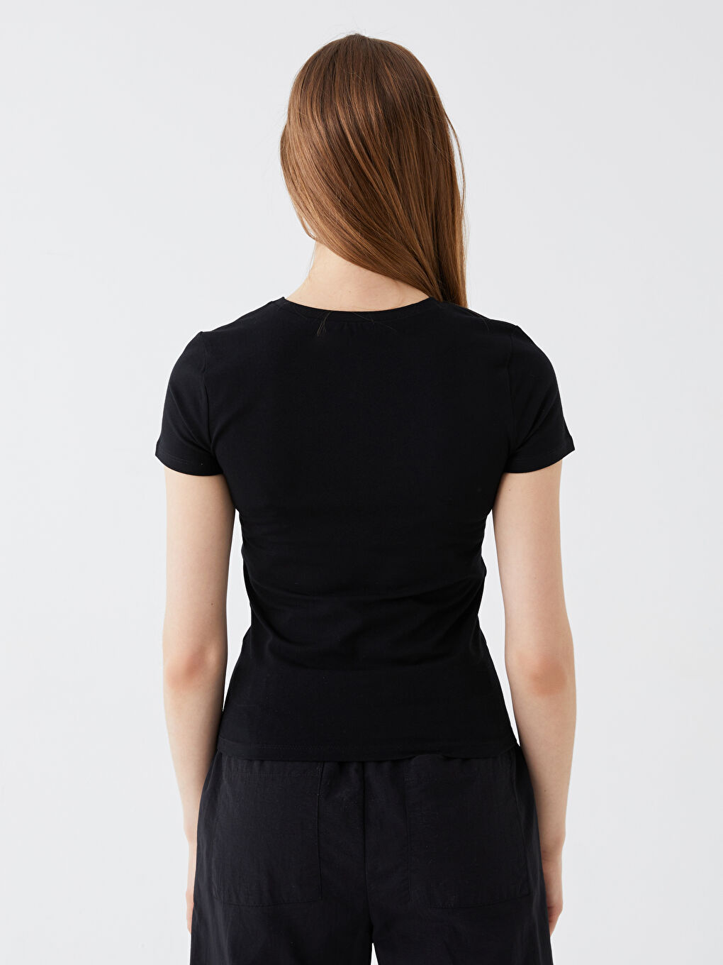 Crew Neck Rhinestone Embellished Women's Crop Top-8