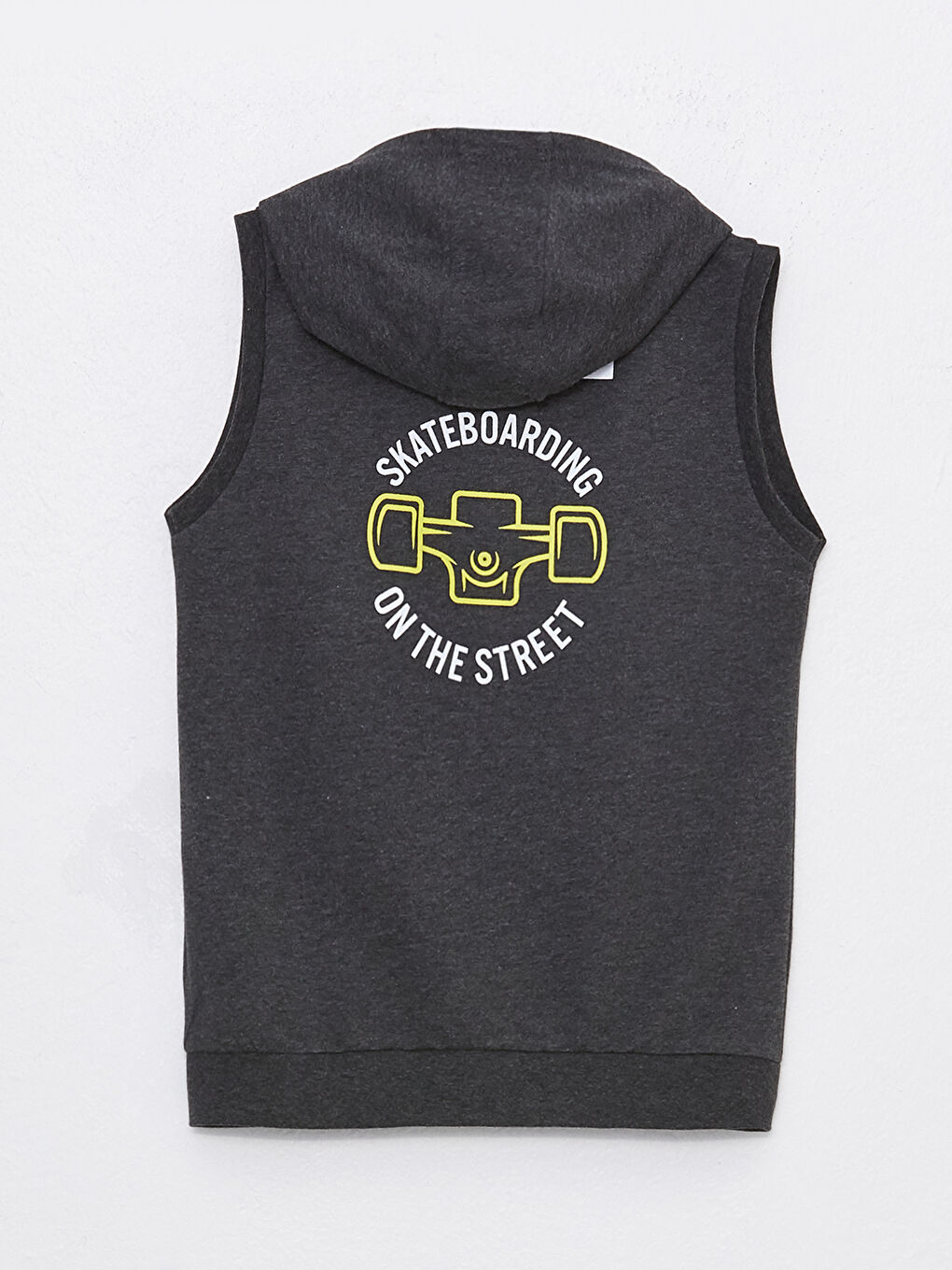Hooded Printed Boy Vest-1