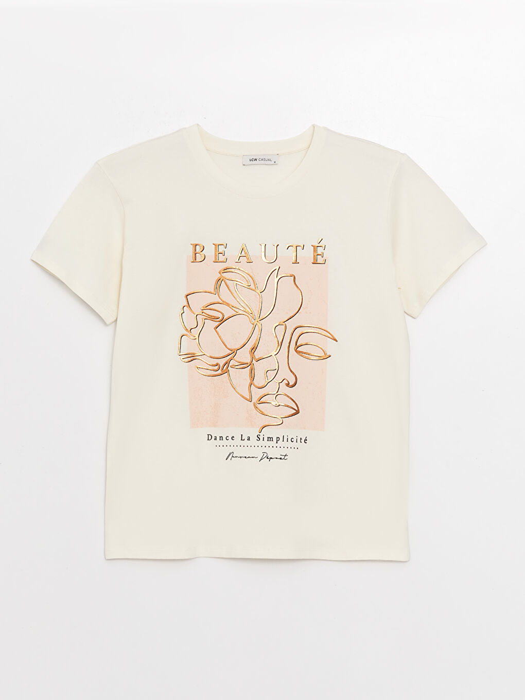 Crew Neck Printed Short Sleeve Women's T-Shirt-5