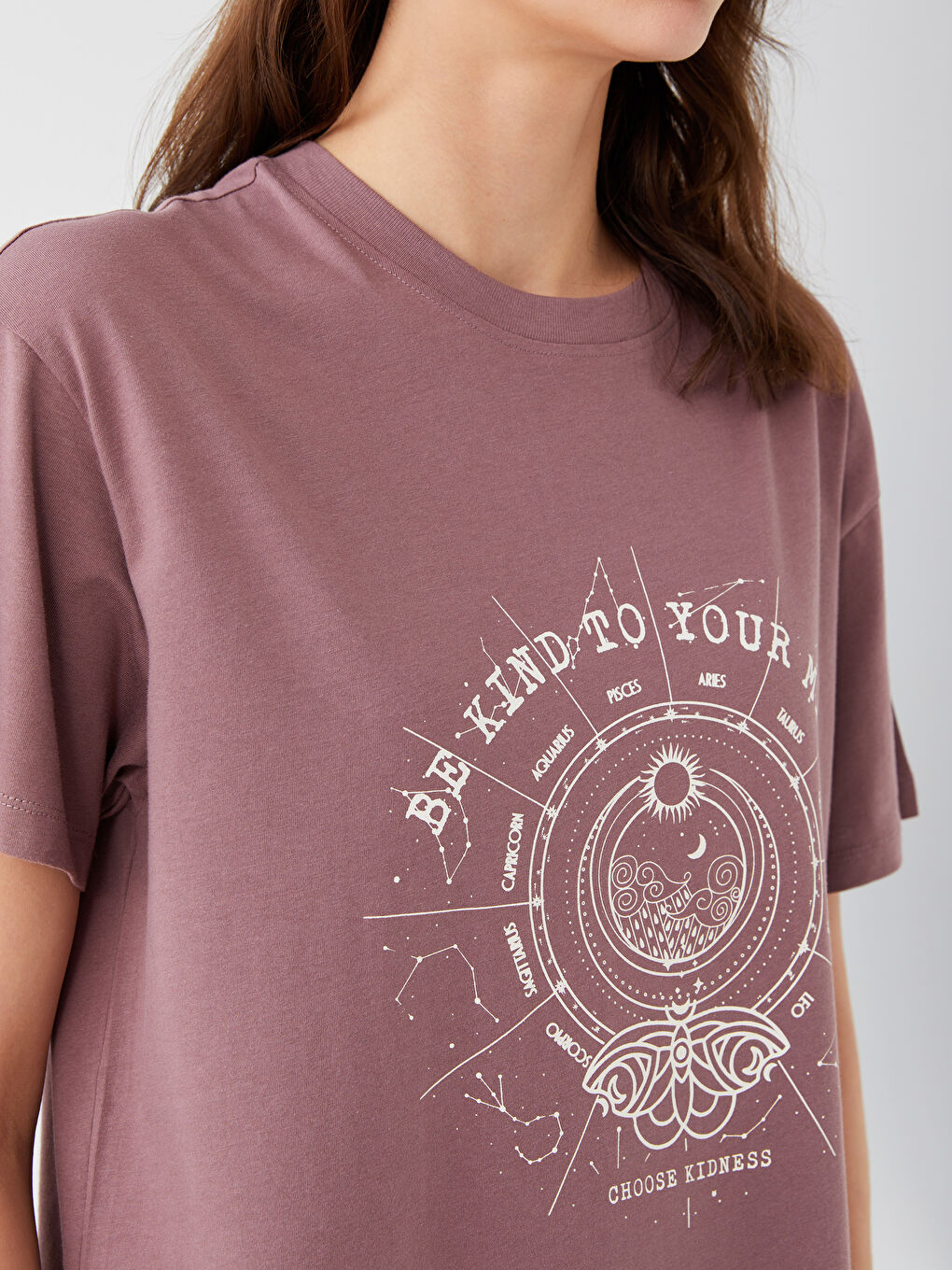 Crew Neck Printed Short Sleeve Women's T-Shirt-3