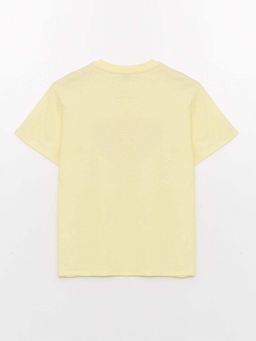 Sarı Bisiklet Yaka Baskılı Kısa Kollu Kadın Tişört-6