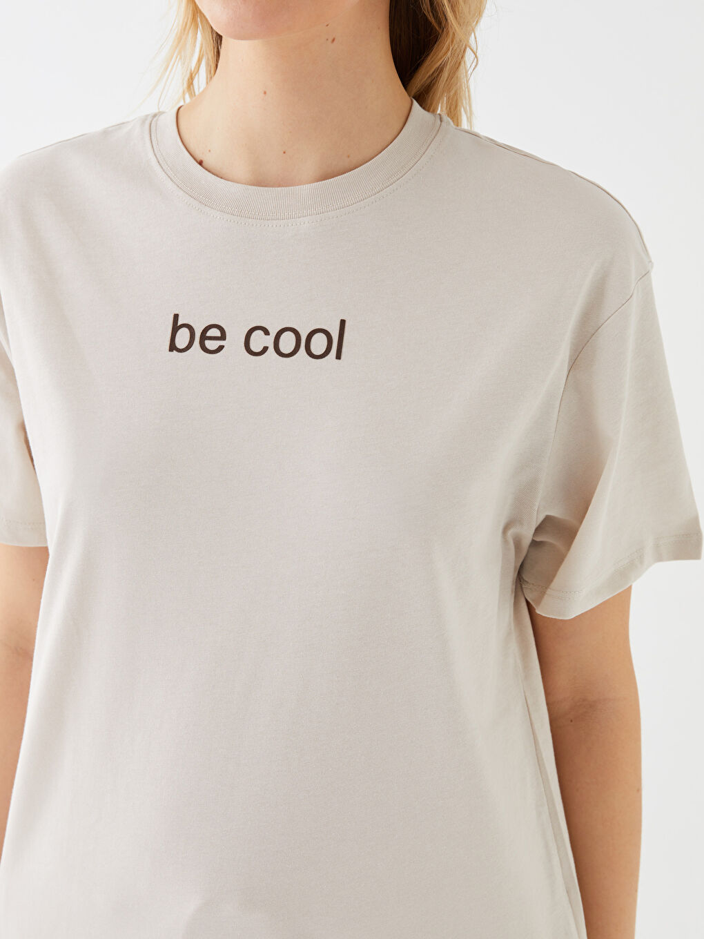 Crew Neck Printed Short Sleeve Women's T-Shirt-3