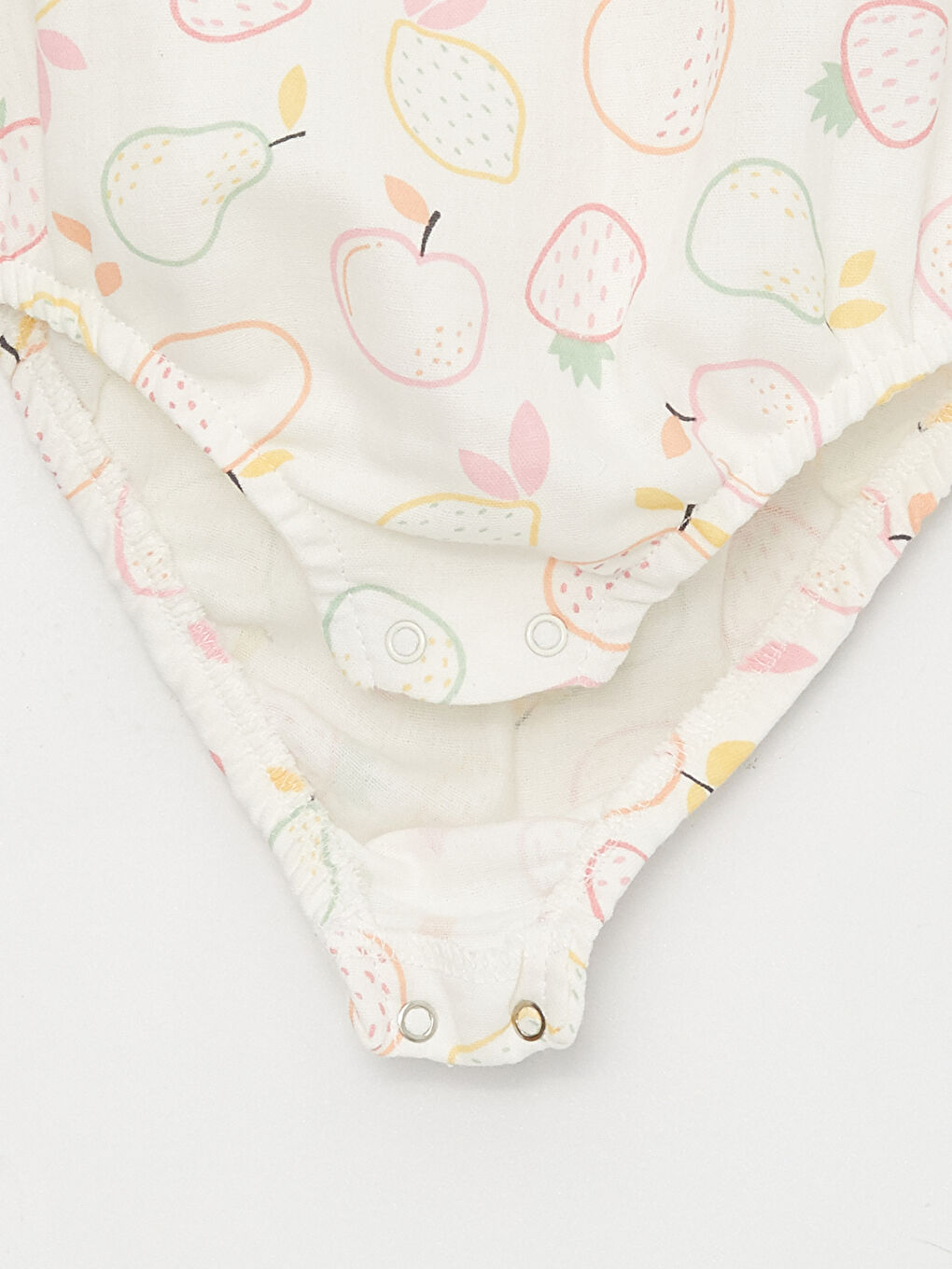 Дөңгелек жағалы қысқа жең принтті қыз балаға арналған түймелі боди мен шорты 2 бөліктен тұратын жинақ-3