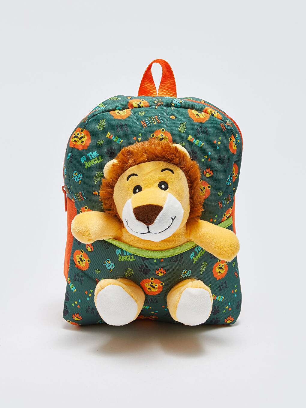 Yeşil Aslan Figürlü Erkek Çocuk Sırt Çantası-2