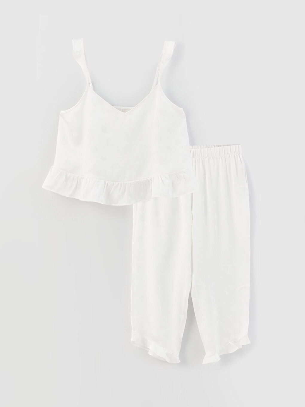 Women's V-Neck Rope Strap Satin Pajamas Set -S3CI59Z8-FDU