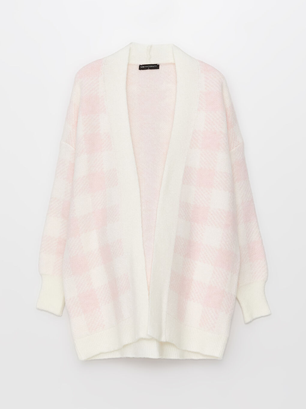 Shawl Collar Plaid Long Sleeve Oversize Maternity Knitwear Cardigan -S3CI61Z8-LNQ