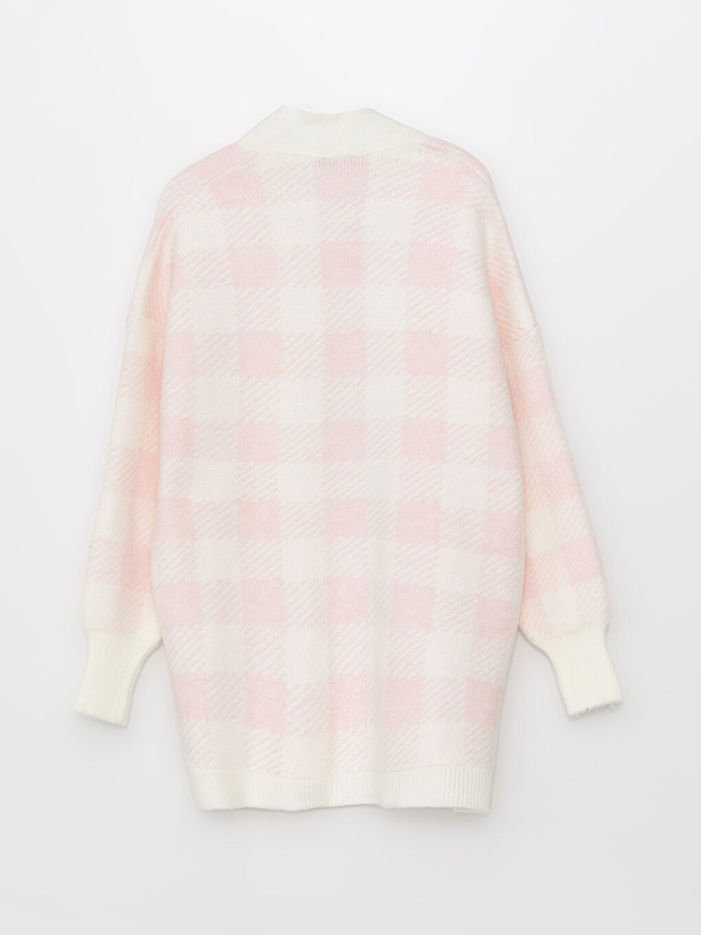 Shawl Collar Plaid Long Sleeve Oversize Maternity Knitwear Cardigan -S3CI61Z8-LNQ