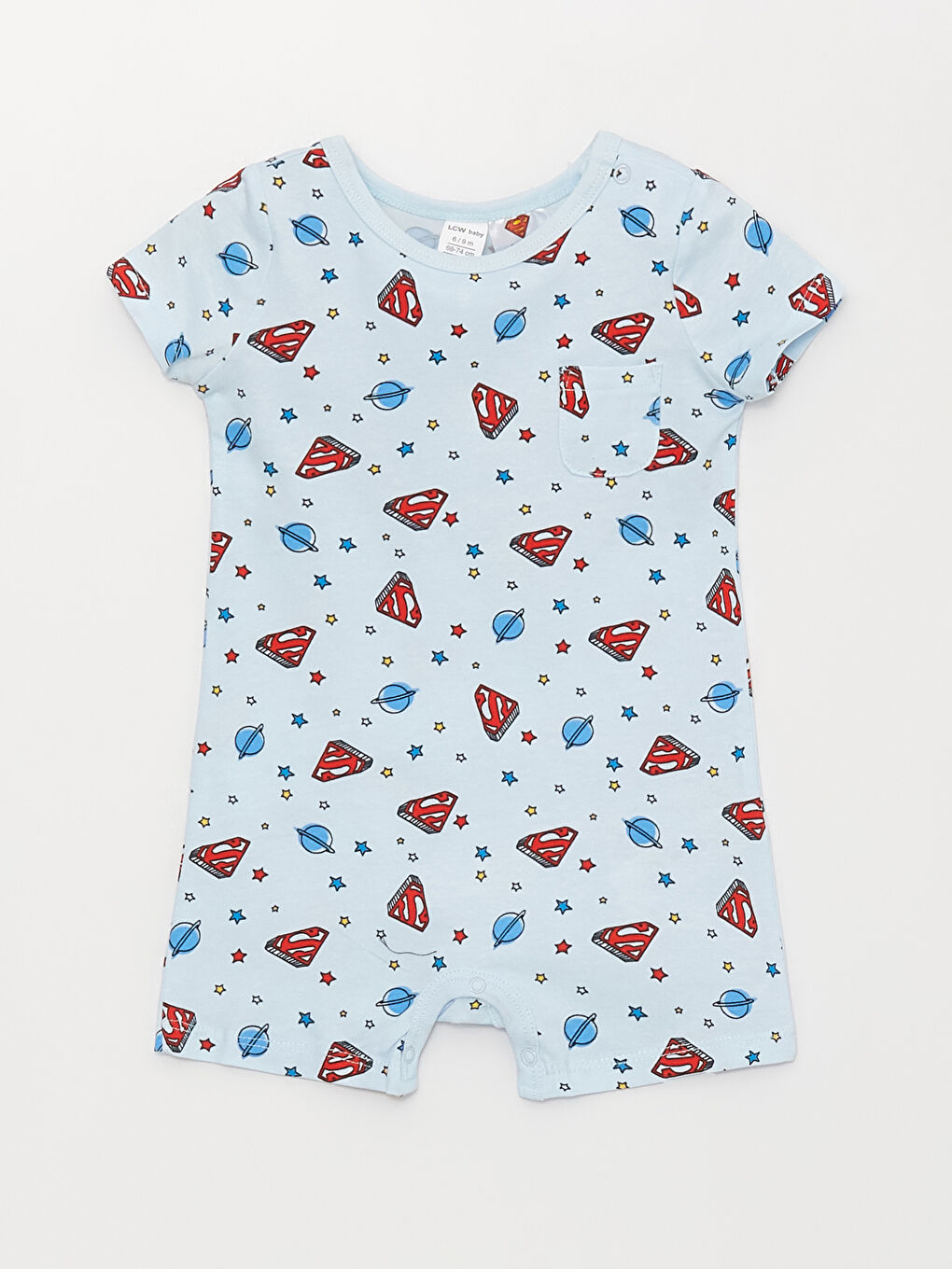 Комбинезон с круглым вырезом и принтом для малышей мальчиков