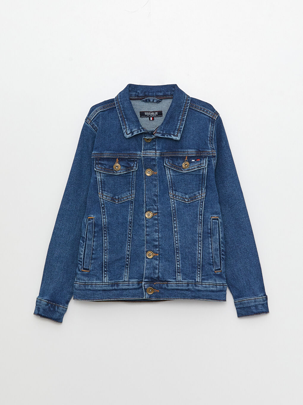 İndigo Gömlek Yaka Erkek Çocuk Jean Ceket