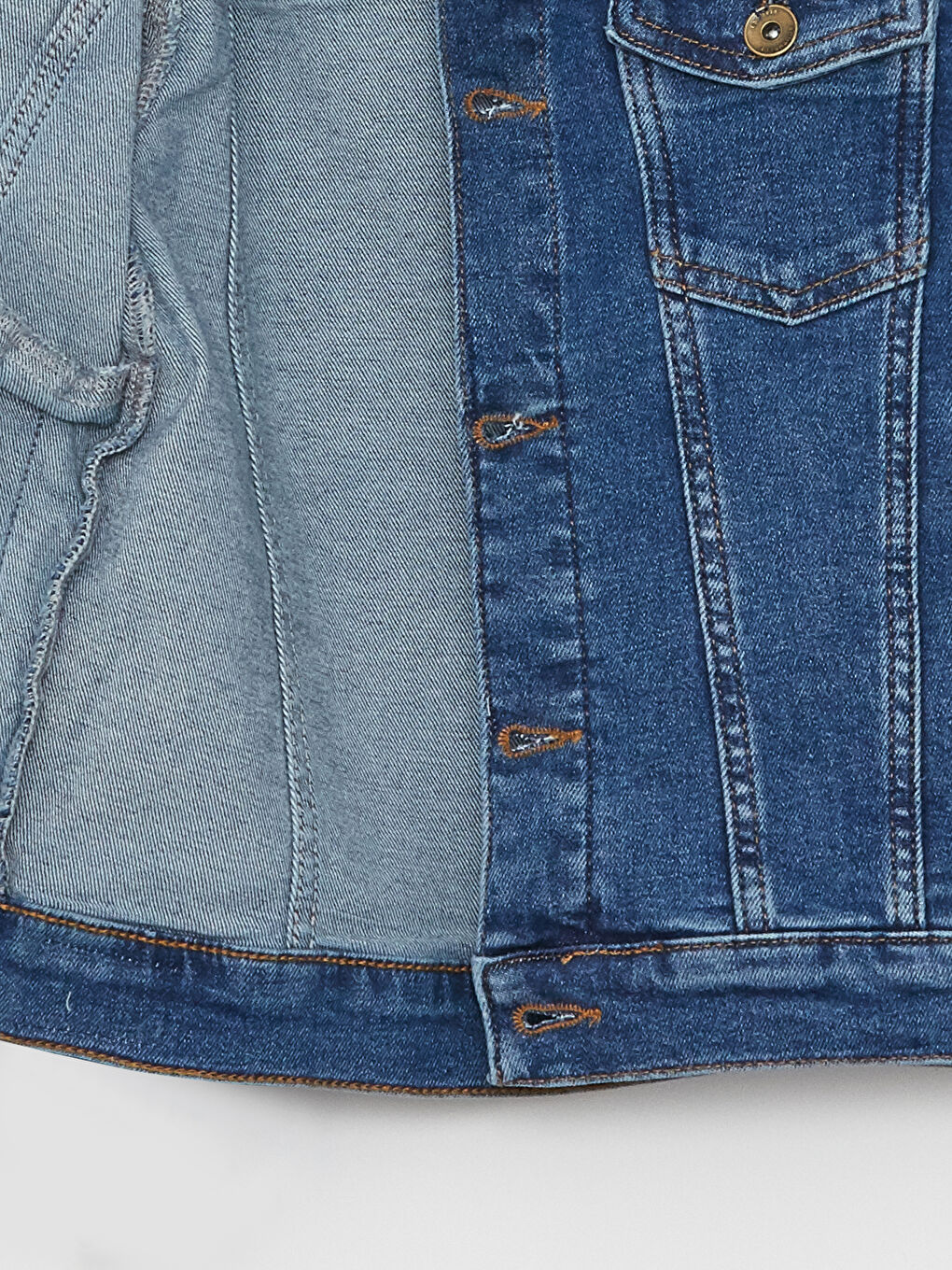 İndigo Gömlek Yaka Erkek Çocuk Jean Ceket-1